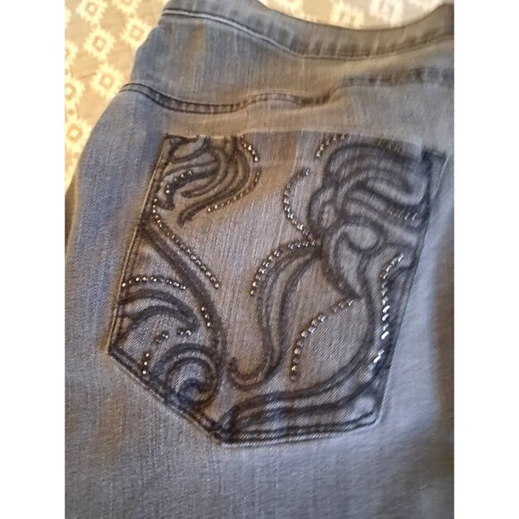 Gloria Vanderbilt Women's Amanda Gray Tapered Leg Jeans 20W Stretch cropped - Picture 3 of 7